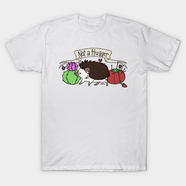 Not A Hugger - Antisocial Hedgehog T-Shirt by SalemKittie